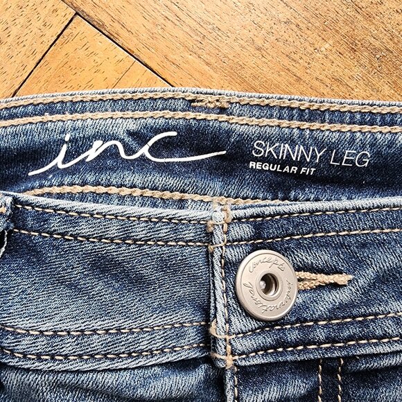 INC International Concepts Skinny Leg Regular Fit Shimmer Jeans Size 6 - Picture 5 of 16